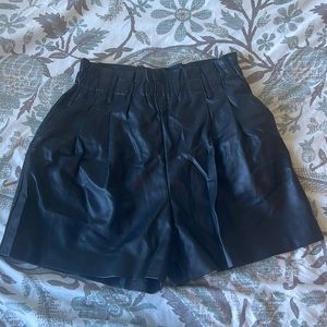 Zara leather shorts